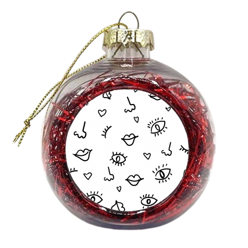 eyes and lips pattern - xmas bauble by Anastasios Konstantinidis