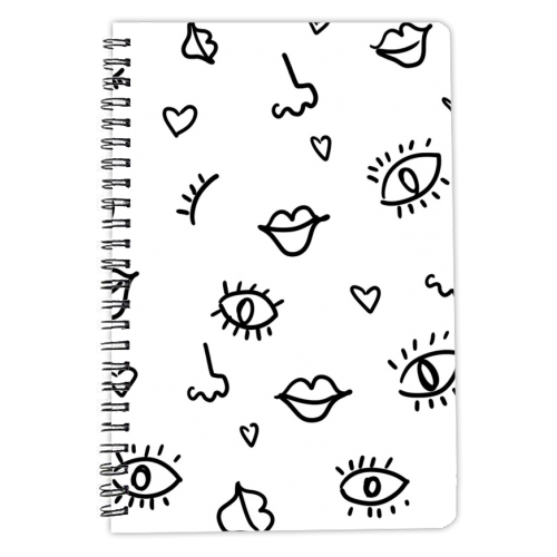 eyes and lips pattern - personalised A4, A5, A6 notebook by Anastasios Konstantinidis