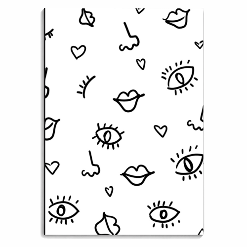 eyes and lips pattern - personalised A4, A5, A6 notebook by Anastasios Konstantinidis