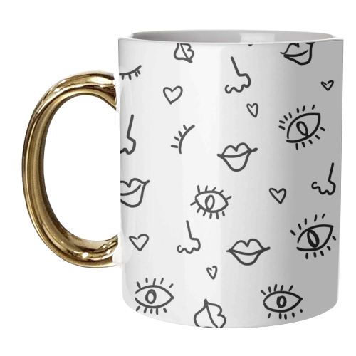 eyes and lips pattern - unique mug by Anastasios Konstantinidis