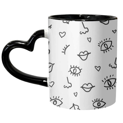 eyes and lips pattern - unique mug by Anastasios Konstantinidis