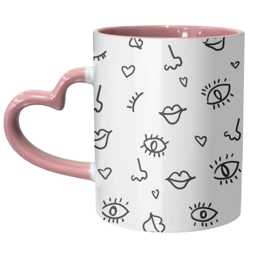 eyes and lips pattern - unique mug by Anastasios Konstantinidis