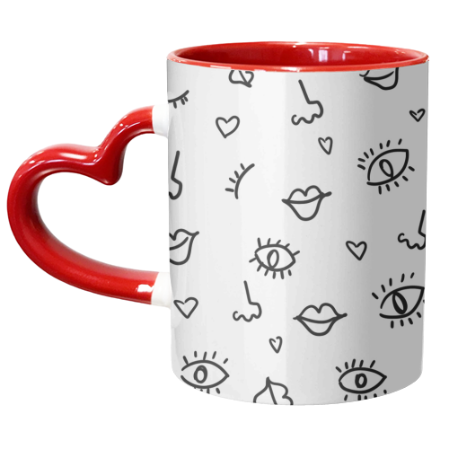 eyes and lips pattern - unique mug by Anastasios Konstantinidis