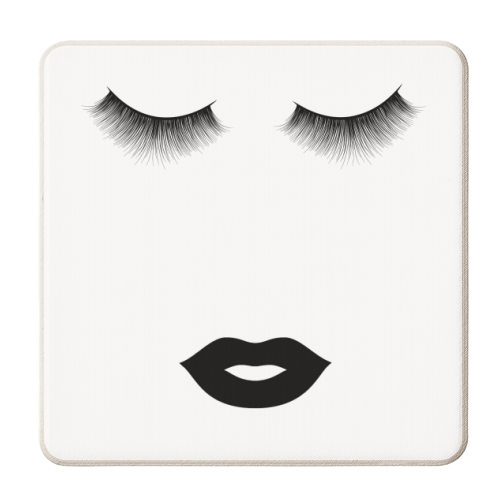 Eyes and Lips - personalised beer coaster by Toni Scott