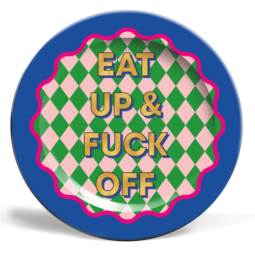 & F*CK OFF - ceramic dinner plate by Claire Atwood