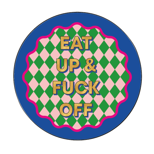 & F*CK OFF - Circle Sticker by Claire Atwood