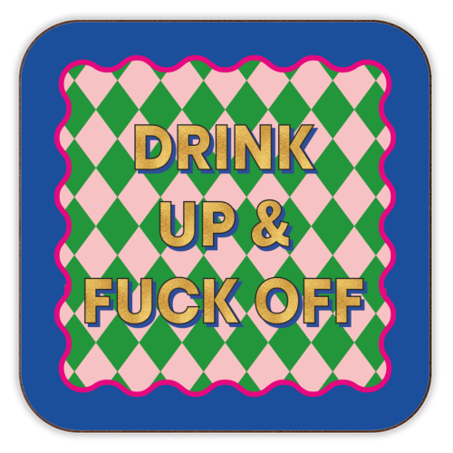 & F*CK OFF - personalised beer coaster by Claire Atwood