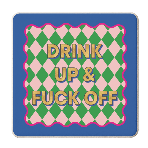 & F*CK OFF - personalised beer coaster by Claire Atwood