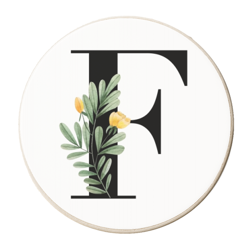 F Floral Letter Initial - personalised beer coaster by Toni Scott