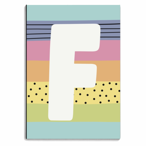 F - personalised letter in rainbow colours - personalised A4, A5, A6 notebook by Giddy Kipper