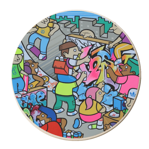 Fab Five Freddy's New Wave Wild Style Tag Team - personalised beer coaster by Darren Baxter
