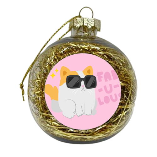 Fab Kitty - xmas bauble by Claire Stamper