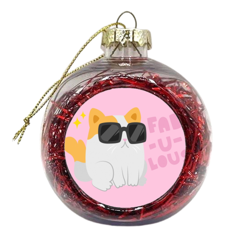 Fab Kitty - xmas bauble by Claire Stamper