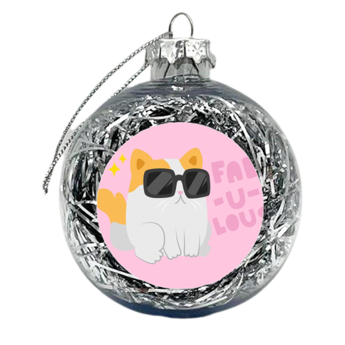Fab Kitty - xmas bauble by Claire Stamper
