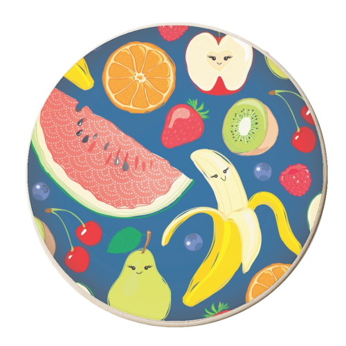 Fabricated Fruit - personalised beer coaster by Lizzie Barber