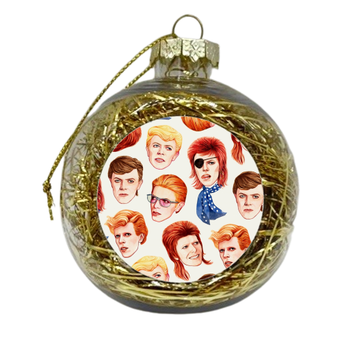 Fabulous Bowie - xmas bauble by Helen Green
