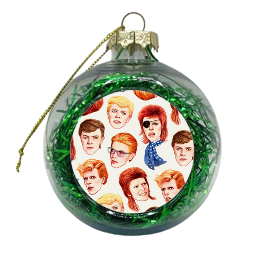 Fabulous Bowie - xmas bauble by Helen Green