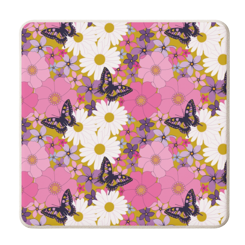 Fabulous Florals - personalised beer coaster by Luxe and Loco