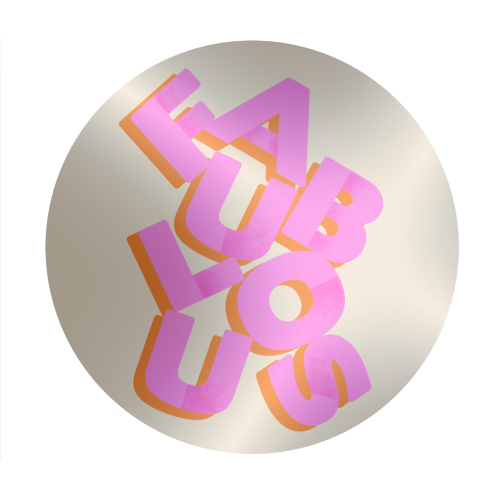 Fabulous - Retro Inspired Word Print - Circle Sticker by Ania Wieclaw