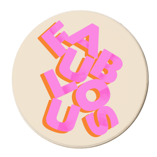 Fabulous - Retro Inspired Word Print - personalised beer coaster by Ania Wieclaw