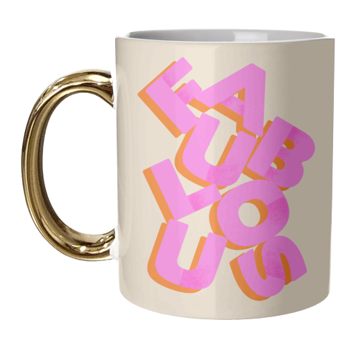 Fabulous - Retro Inspired Word Print - unique mug by Ania Wieclaw
