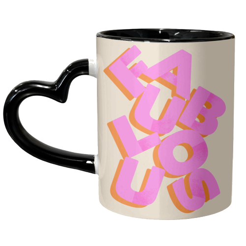 Fabulous - Retro Inspired Word Print - unique mug by Ania Wieclaw
