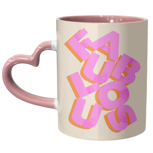 Fabulous - Retro Inspired Word Print - unique mug by Ania Wieclaw