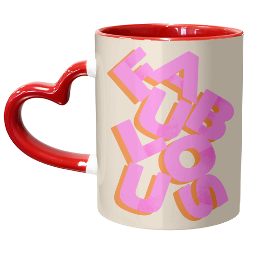 Fabulous - Retro Inspired Word Print - unique mug by Ania Wieclaw
