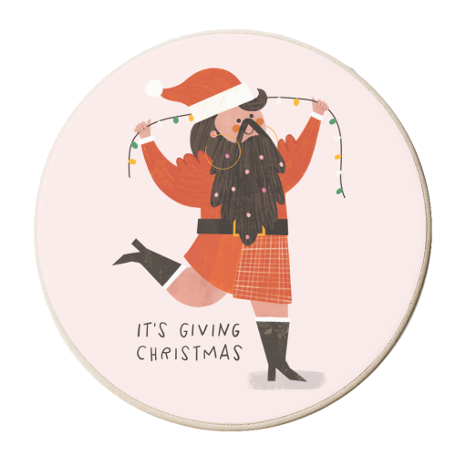 Fabulous Santa Christmas Design - personalised beer coaster by AbiGoLucky