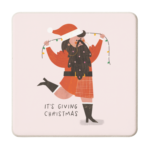 Fabulous Santa Christmas Design - personalised beer coaster by AbiGoLucky