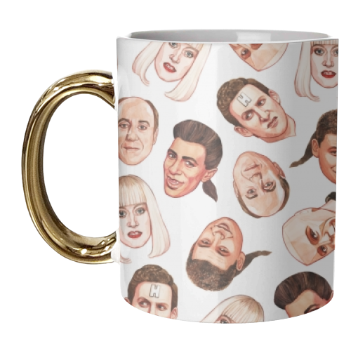 Faces of the Dwarf - unique mug by Helen Green