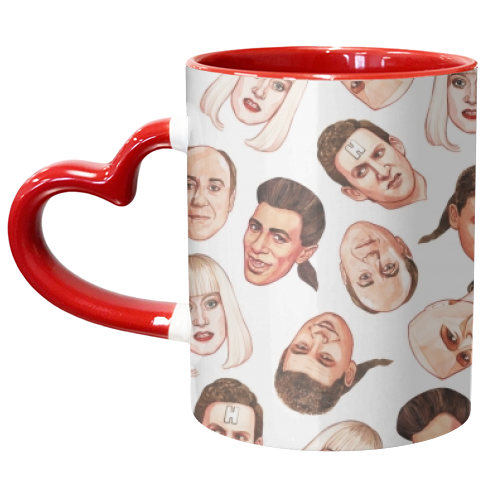Faces of the Dwarf - unique mug by Helen Green