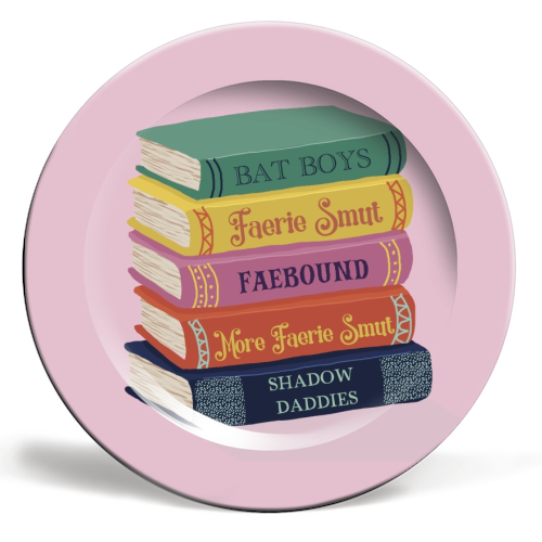 Faerie fantasy book club - ceramic dinner plate by Giddy Kipper