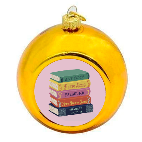 Faerie fantasy book club - colourful christmas bauble by Giddy Kipper