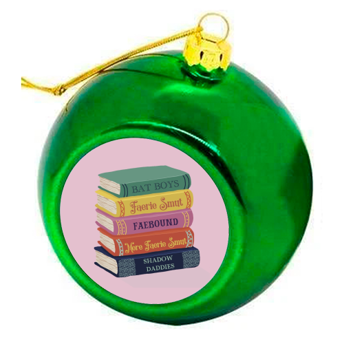 Faerie fantasy book club - colourful christmas bauble by Giddy Kipper