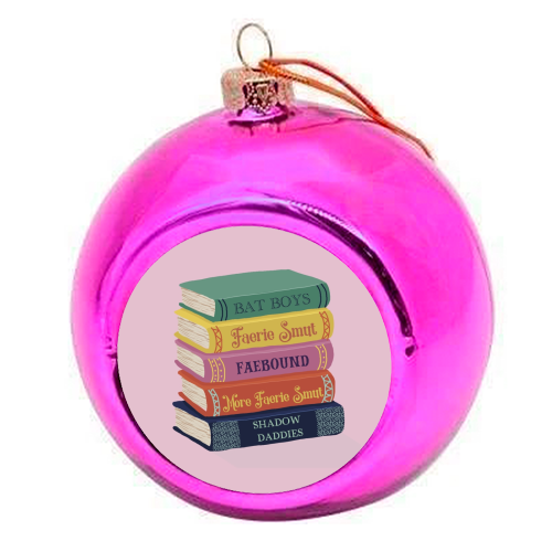 Faerie fantasy book club - colourful christmas bauble by Giddy Kipper