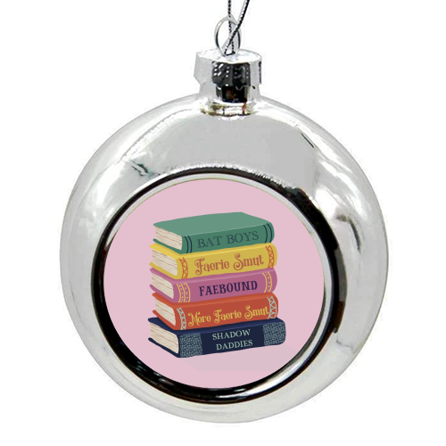 Faerie fantasy book club - colourful christmas bauble by Giddy Kipper
