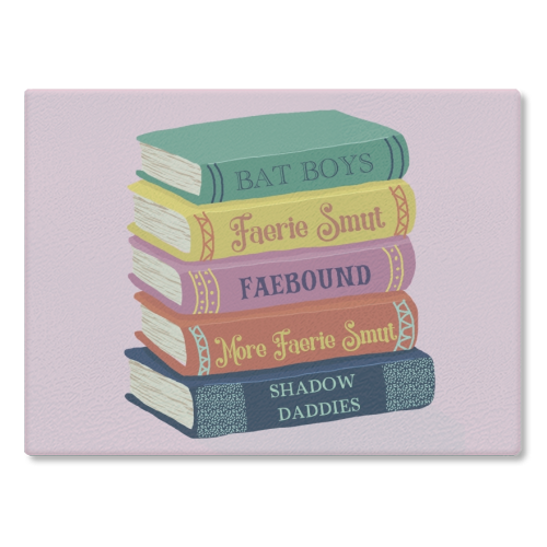 Faerie fantasy book club - glass chopping board by Giddy Kipper