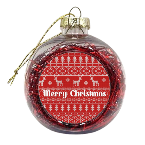 Fairisle merry Christmas print - xmas bauble by The Girl Next Draw