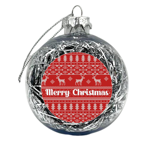 Fairisle merry Christmas print - xmas bauble by The Girl Next Draw