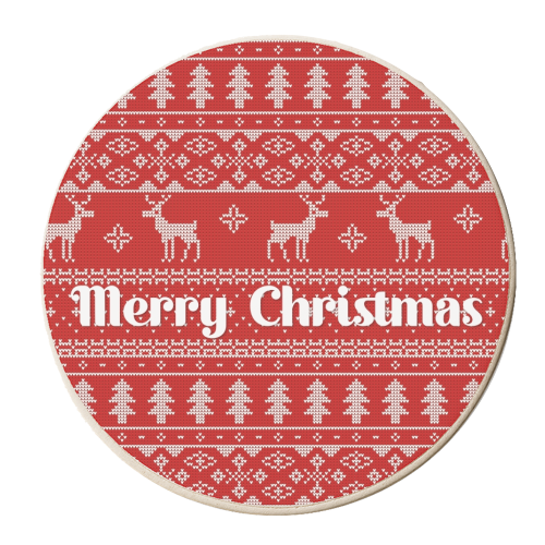 Fairisle merry Christmas print - personalised beer coaster by The Girl Next Draw