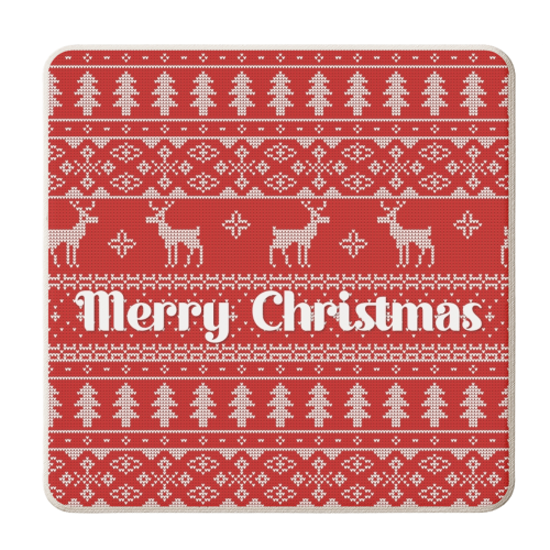 Fairisle merry Christmas print - personalised beer coaster by The Girl Next Draw