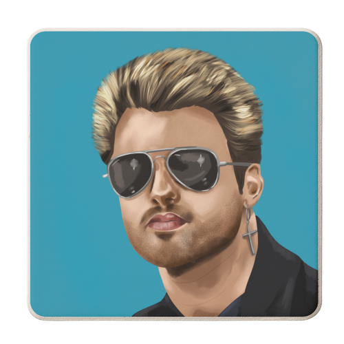 Faith in George - Blue - personalised beer coaster by Sarah Wilkinson