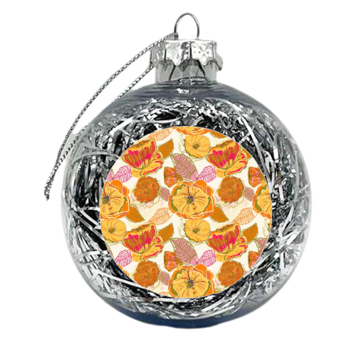 Fall Floral - xmas bauble by Uma Prabhakar Gokhale