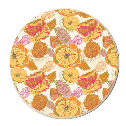 Fall Floral - personalised beer coaster by Uma Prabhakar Gokhale