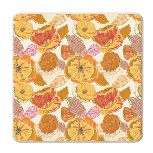 Fall Floral - personalised beer coaster by Uma Prabhakar Gokhale