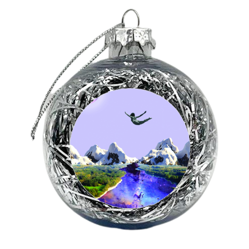 Falling in love surreal art print - xmas bauble by Maya Land