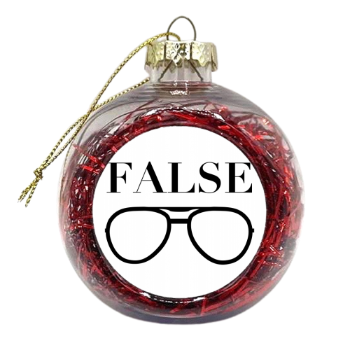 False and Glasses, Dwight Schrute, The Office Quote - xmas bauble by Toni Scott