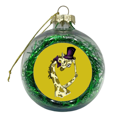 Fancy Giraffe - xmas bauble by Jessie Keightley