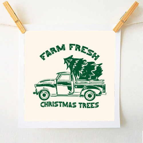Farm Fresh Christmas Trees Vintage - A1 - A4 art print by EZbie